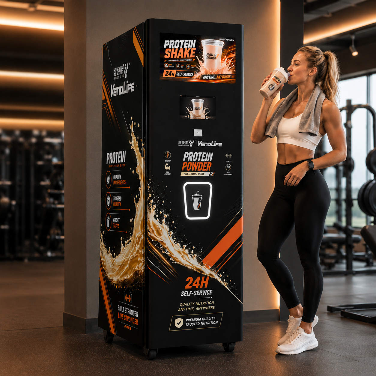 Popcorn Vending Machine - آلة بيع مسحوق البروتين للصالات الرياضية